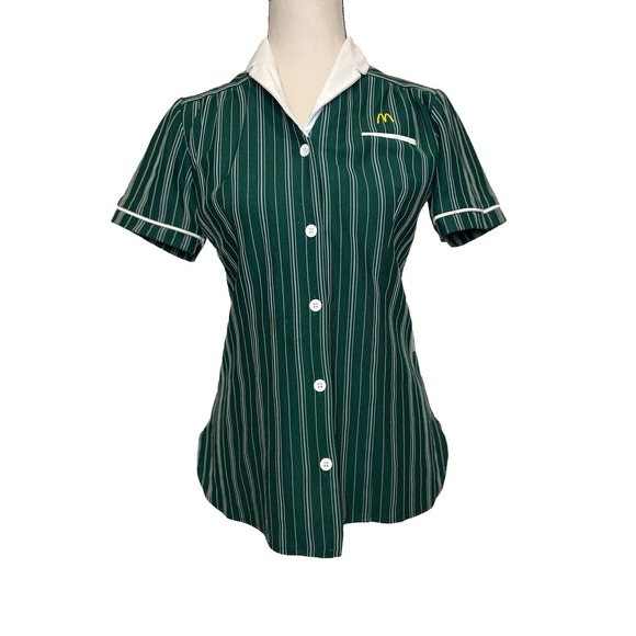 McDonald's Tops - Vintage McDonald's Uniform Top Crest 1983 Size 6 Green USA Made
